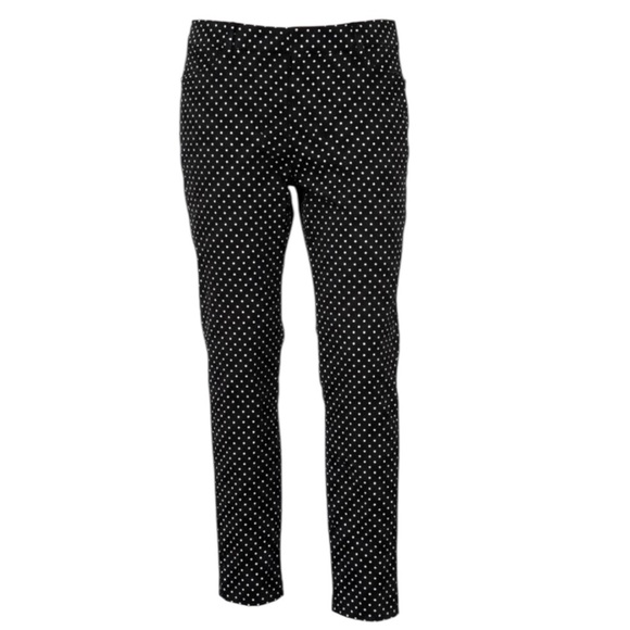 NEW Ralph Lauren Black and White Polka Dot Ankle Pants Size 6 - Picture 1 of 8